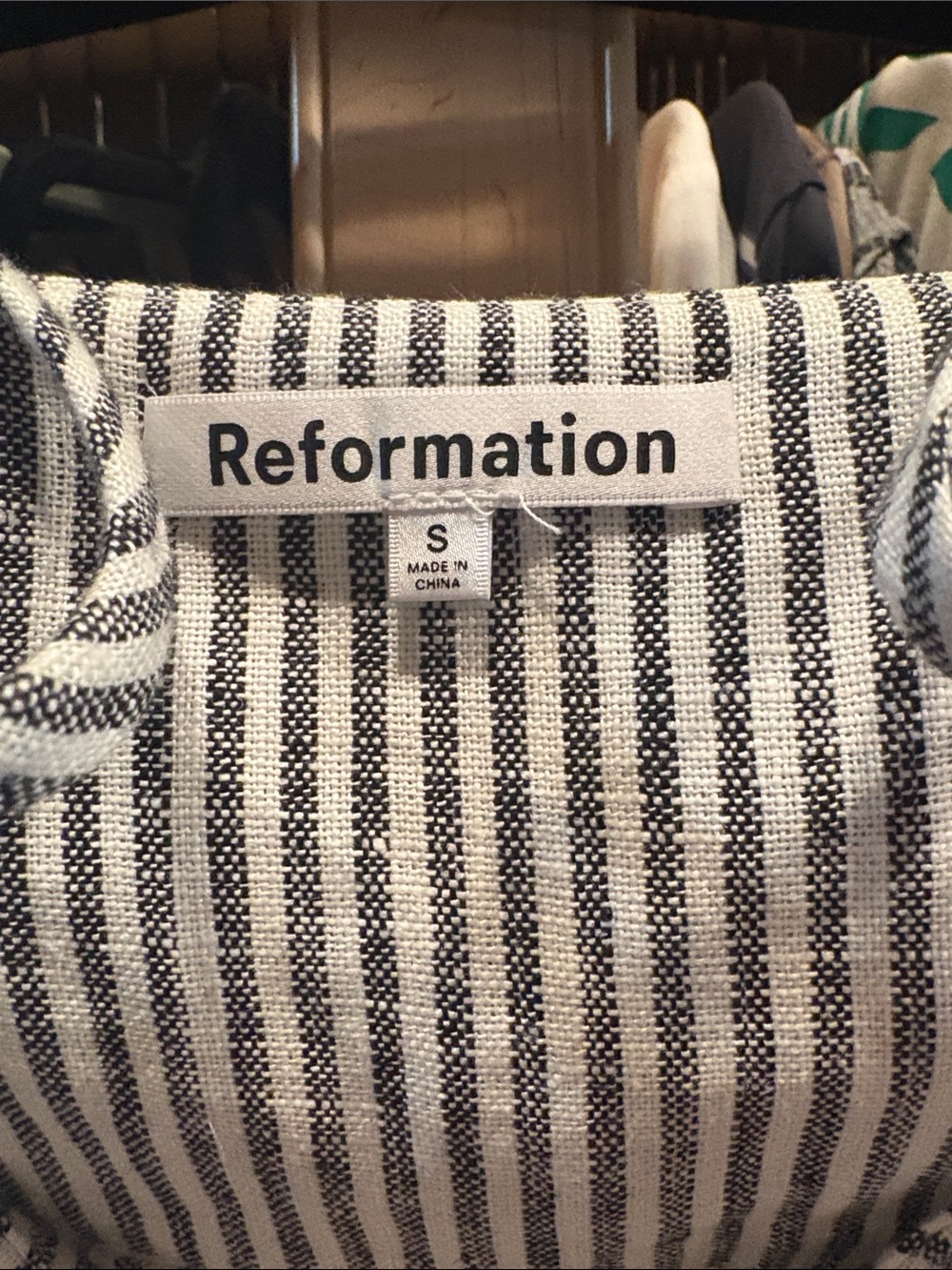 Reformation Striped Mini Dress in Black and White - Picture 5 of 5